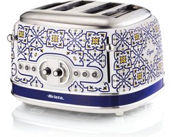 Ariete Capri 0156/OC - Italiaans design broodrooster - 4 sleuven - 1630W - 6 standen - ontdooi- & opwarmfunctie