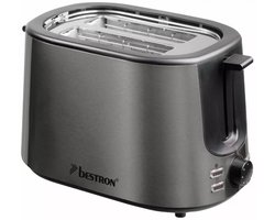 Bestron ATS1000TG - Broodrooster - 2 Sleuven – Elektronische Timer – Kruimellade