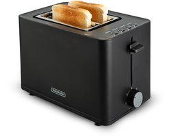 Bourgini Tosti Toaster met Bagelfunctie - Broodrooster met Tostiklemmen - Zwart - Matte Finish - Extra brede sleuf geschikt voor 2 tosti's