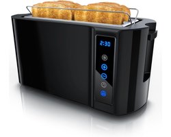 Broodrooster Lange Sleuf - Broodrooster - Toaster - Extra Lange Sleuven - Longslot - Warmteniveaus - RVS - Voor Heerlijke Boterhammen - Ontdooi- En Opwarmfunctie - Incl. Kruimellade - Kruimelplaat - Kruimelopvang - Warmte-isolerende Behuizing