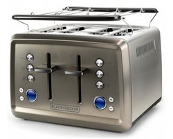 Broodrooster met 4 sleuven 1960w roestvrij staal - black+decker - BXTO1960E