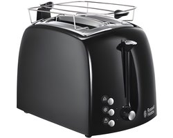 Broodrooster met Extra Brede Sleuven en Kruimellade - Zwart