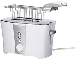 Broodrooster Met Tostiklemmen - Toaster Met Ontdooifunctie 600W - Tosti Apparaat & Tosti Ijzer Alternatief – 7 Standen En 2 Sleuven – Wit