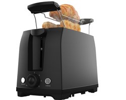 Broodrooster Zwart - Toaster Voor 2 Sneden - 700W - Met Opzetrekje & Ontdooifunctie - Vivid Green