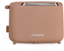 CREATE - Broodrooster van 750 W, Met beveiligingssysteem, Zes vermogensniveaus, Mokka - TOAST STUDIO