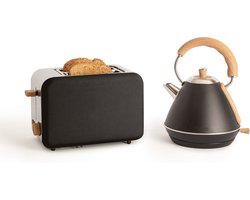 CREATE PACK - TOAST RETRO Broodrooster + KETEL RETRO M Waterkoker 1L - Zwart