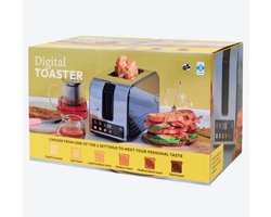 Digitale broodrooster – 750 W – 6 bruiningsstanden – Ontdooifunctie – Zwart