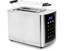 Emerio Broodrooster met Digitaal display en 2 Sleuven - Defrost - Regelbare Thermostaat - Kruimellade - Toaster RVS - TO-132888 - Zilverkleurig