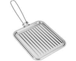 Grillbroodrooster Wit - Rooster Plaat voor in de Pan of op de BBQ - 21x28 cm