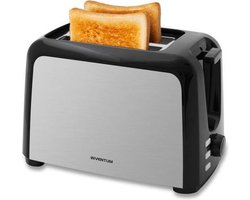 Inventum GB420B - Broodrooster - 2 sleuven - Traploze bruining - Opwarm/Ontdooifunctie - 750 watt - Toaster - RVS/Zwart