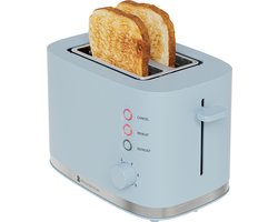 KitchenBrothers Broodrooster - Retro - Toaster - 6 Instelbare Warmteniveaus - 2 Extra Brede Sleuven - 870W - Pastel Blauw