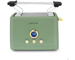 MAGICFOX ClassicToast-Digitale Broodrooster-840W-2 Extra Brede Sleuven-Automatische Uitwerping-3 Standen- Groen