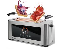 MIAAD Touchscreen Broodrooster – Broodrooster - 6 Bruiningsstanden – Extra Brede Sleuven – Ontdooien & Opwarmen