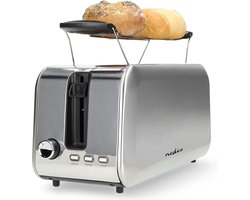 Nedis Broodrooster – 2 Sleuven – 7 Standen – Ontdooifunctie – Zilver