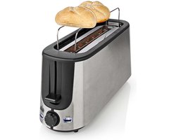Nedis Broodrooster – 6 Standen – Ontdooifunctie – Broodjesrek – RVS