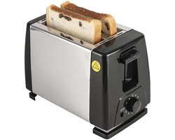 Oneay 2-sneetjes broodrooster & sandwichmaker – Compact toaster voor bagels, muffins & panini – 650W – Zwart