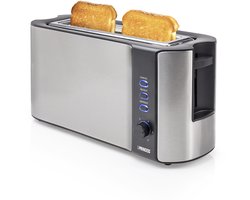 Princess Broodrooster 142353 – Extra lange sleuf – Ontdooi- en verwarmfunctie - 1000W - RVS