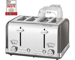ProfiCook TA 1194  - Antraciet Retro Broodrooster, 4-schijven