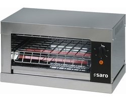 SARO Broodrooster BUSSO T1 – RVS – Professionele Horeca Toaster met Timer en Boven-/Onderwarmte – 2 kW – 440×260×250 mm