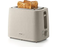 Seeger Broodrooster - Plissé Design - 7 Warmteniveaus - Toaster - 930 Watt - Ontdooifunctie - Compact - Beige
