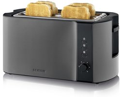 Severin 9341 Broodrooster – Toaster - 2 lange sleuven - 6 standen – Zwart RVS