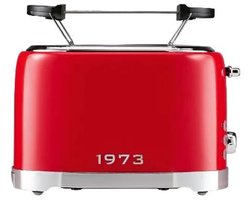 SILVERCREST® Broodrooster - Vermogen: ca. 820/980 W - 6 Bruiningsstanden - Elektronische bruiningregeling - Variabele broodcentrering - Ontdooifunctie - Opwarmfunctie - Stopfunctie - Auto liftfunctie - Anti blokkeerfunctie - Broodjesopzet - Rood