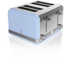 Swan 4-Slot Retro Broodrooster 19020 Blauw