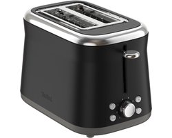 Tefal Collection TT7208 Broodrooster - 8 Bruiningsniveaus - Extra Brede Sleuven - Zwart - Voor Grote Sneetjes