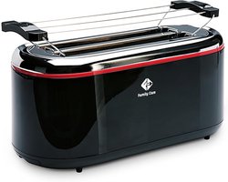 Thuys Broodrooster voor 4 Sneetjes – 2 Lange Sleuven – 1300 W – 7 Roosterstanden – Met Broodjesrek – RVS Behuizing