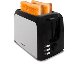 Tomado TBT2001B - Broodrooster – Toaster - 7 standen - 2 extra brede sleuven - Zwart/rvs