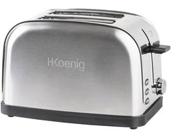 Twee-sneetjes broodrooster - HKoeNIG - TOS7 - 850 W - Roestvrij staal