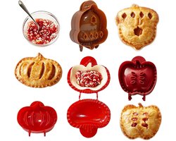 3-delige handgemaakte taartstempel - geschikt om te bakken, appel- en pompoenminitaartvormen - Kerstmis, herfst, Thanksgiving, Halloween, keukengereedschap (3 stuks gemengde kleuren)