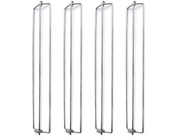 4 stuks kippenvleugel-BBQ-vorken, vleugelrails voor het grillen van kippenvleugels, kippenvleugel-BBQ-vorken, kippenvleugelrails voor grillen, herbruikbare roestvrijstalen BBQ-grillvork voor picknicks en kamperen in de buitenlucht.