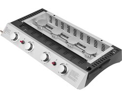 Bakplaat op gas VALENCIA - 4 branders 10kW + wagen