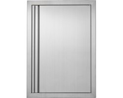 Barbecuedeur, 432 X 610 mm, Enkele Deur voor Buitenkeuken. Roestvrij Staal Inbouw, Verticale Wanddeur met Intrekbare Handgreep, Ideaal voor Barbecue-Eilanden