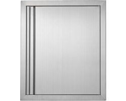 Barbecuetoegangsdeur 457 X 533 mm, Roestvrij Staal, Verzonken, Verticale Wanddeur met Intrekbare Handgreep voor Barbecue-Eiland, Buitenkast