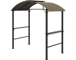 BBQ Overkapping – Barbecue Tent – Grill Schuilplaats – Buitenkeuken Overkapping – Grill Shelter – Zwaar Stalen Frame – Verstelbaar Polyester Dak 1-2,3 m – Khaki Groen