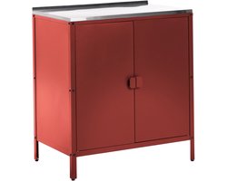 BELIANI VILAMA - Buitenkeukenkast - Rood - Staal
