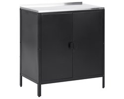 BELIANI VILAMA - Buitenkeukenkast - Zwart - Staal