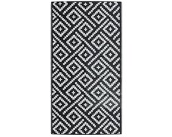 Buitenkleed | Buitentapijt ARAKIL 80x150 cm PP wit en zwart