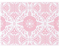 Buitenkleed | Buitentapijt ARAKIL Roze en wit 400 脳 300 cm 50% Polypropyleen