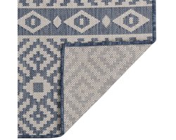 Buitenkleed | Buitentapijt met patroon platgeweven 160x230 cm blauw