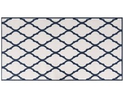 Buitenkleed | Buitentapijt omkeerbaar 80x150 cm marineblauw en wit