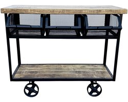 Deco4yourhome®- Trolley - BBQ Tafel - Barbeque Tafel - Keuken Trolley - 3 Lades - 110cm