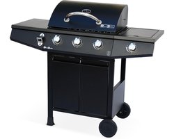 Gasbarbecue 3 branders + 1 gaspit Treville zwart