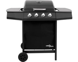 Gasbarbecue-grill met 4 branders zwart