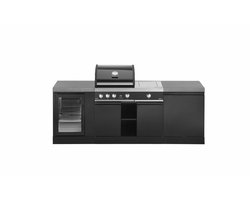 Grandhall Buitenkeuken met Premium G3 Plus barbecue - 230cm breed - met koelkast en 2 werkbladen