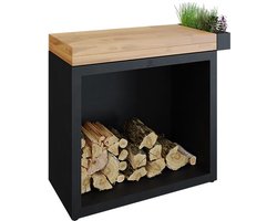 OFYR Butcher Block Storage Black 90 Teak Wood