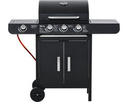 Outsunny gasbarbecue - barbecuevan - staal - 110x50x100 cm - zwart