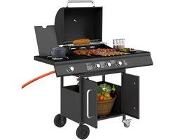 Outsunny - Gasbarbecue - Staal - 118,5L x 56B x 110H cm - Zwart